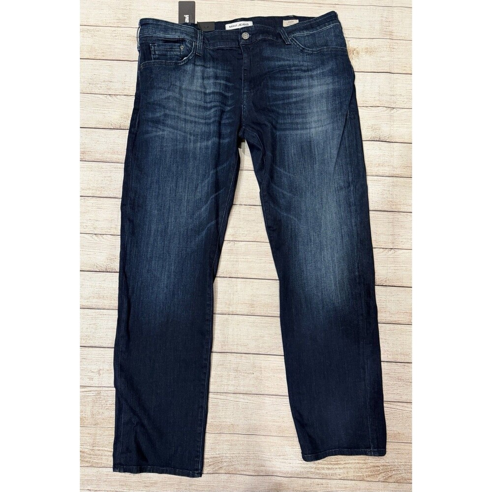 Mavi Zack Jeans Men 38X32 Blue Straight Leg Pocket Denim NEW
